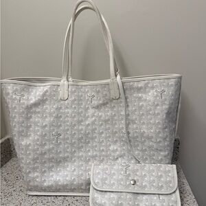 Goyard White Tote Bag Set